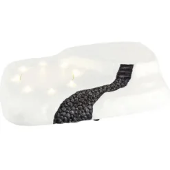 LED-Podest mit Drehbühne, Diorama Berglandschaft, 8 LED-Lämpchen, warmweiß, Timer-Funktion