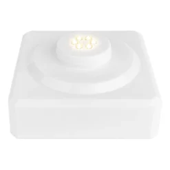 LED-Podest, quadratisch, 9cm x 9cm x 4,2cm, weiß, 6 LEDs, warmweiß, Timer-Funktion