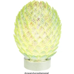 LED-Podest, rund, Ø 8,5cm, 4,2cm hoch, weiß, 6 LEDs, warmweiß, Timer-Funktion