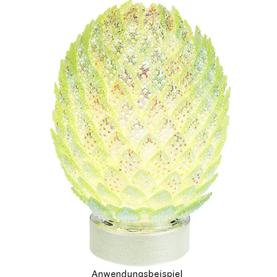 LED-Podest, rund, Ø 8,5cm, 4,2cm hoch, weiß, 6 LEDs, warmweiß, Timer-Funktion