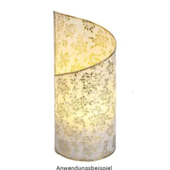 LED-Podest, rund, Ø 8,5cm, 4,2cm hoch, weiß, 6 LEDs, warmweiß, Timer-Funktion