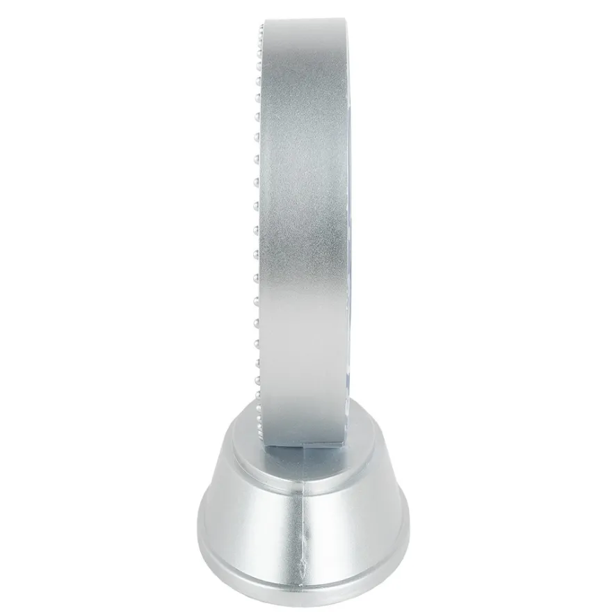 LED-Relaxleuchte, Rundform, Ø 11,7cm, Diamant-Lichteffekt-Folie, inkl. Batterien, silber