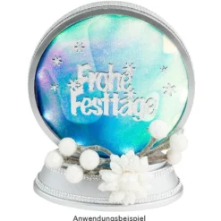 LED-Relaxleuchte, Rundform, Ø 11,7cm, Diamant-Lichteffekt-Folie, inkl. Batterien, silber