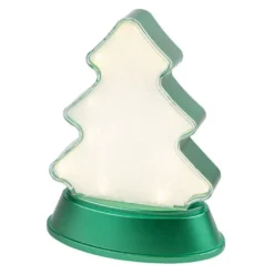LED-Relaxleuchte, Tannenbaum, 14,5cm x 12cm, Diamant-Lichteffekt-Folie, inkl. Batterien, grün