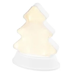 LED-Relaxleuchte, Tannenbaum, 14,5cm x 12cm, Diamant-Lichteffekt-Folie, inkl. Batterien, weiß