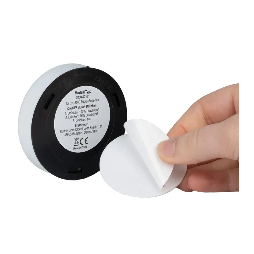 LED-Spot, zum Kleben, Ø6,8cm, 2,5cm hoch, weißes Licht