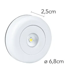 LED-Spot, zum Kleben, Ø6,8cm, 2,5cm hoch, weißes Licht