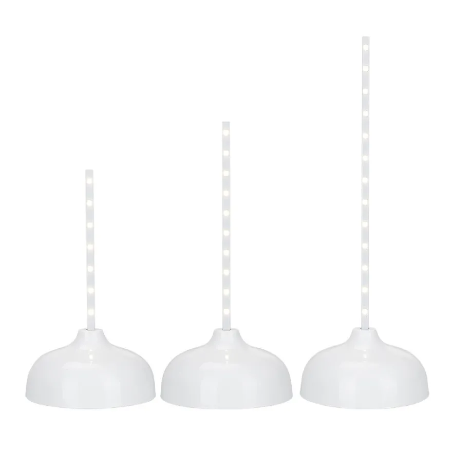LED-Stab-Podeste, 3 Höhen, Ø7,7cm, 14-26 LEDs, warmweiß, inkl. Timer
