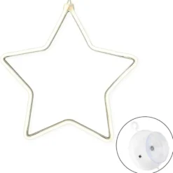 LED-Stern, 24,5cm x 23,5cm x 1,3cm, Lichterband in warmweiß, inkl. Timer