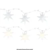 LED-Sterne-Lichterkette, 10 weiße Sterne je Ø 12cm, warmweiß, inkl. Timer