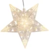 LED-Sterne mit Linsenreflexion, 14,6cm x 3,5cm x 14cm, warmweiß, inkl. Timer, 2 Stück