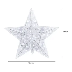 LED-Sterne mit Linsenreflexion, 14,6cm x 3,5cm x 14cm, warmweiß, inkl. Timer, 2 Stück