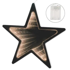 LED-Stern Infinity, 20cm x 1,2cm x 19cm, warmweiß, inkl. Timer