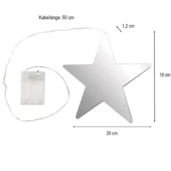 LED-Stern Infinity, 20cm x 1,2cm x 19cm, warmweiß, inkl. Timer