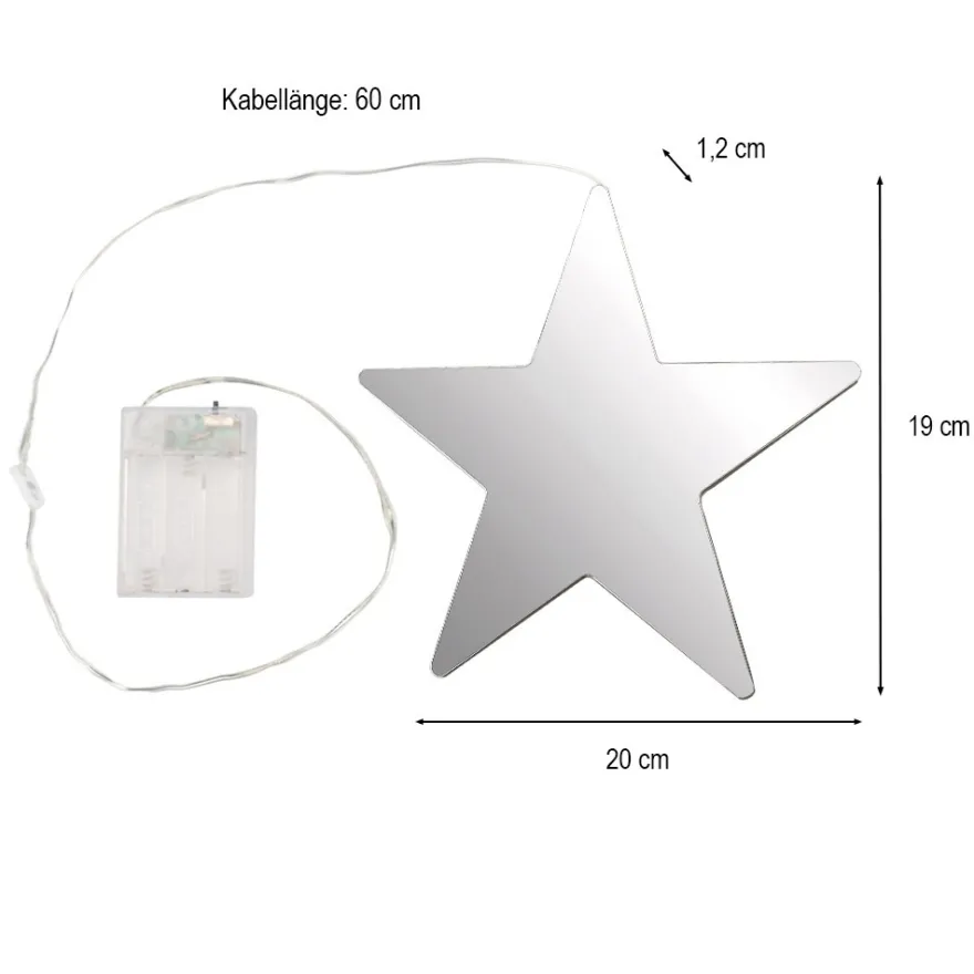 LED-Stern Infinity, 20cm x 1,2cm x 19cm, warmweiß, inkl. Timer