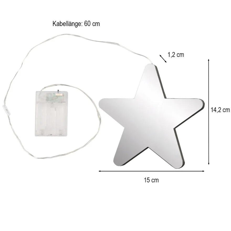 LED-Stern Infinity, 15cm x 1,2cm x 14,2cm, warmweiß, inkl. Timer