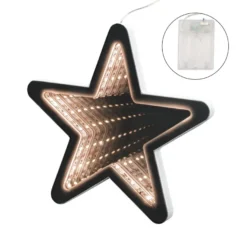 LED-Stern Infinity, 15cm x 1,2cm x 14,2cm, warmweiß, inkl. Timer