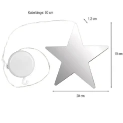LED-Stern Infinity 2, 20cm x 1,2cm x 19cm, warmweiß, inkl. Timer, mit Saugnapf