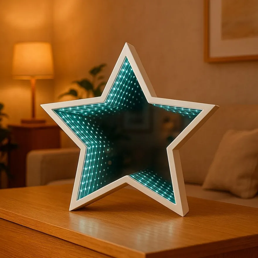 LED-Stern Infinity, zum Aufstellen, Ø 29,3cm, 60 LEDs in Weiß, inkl. Timer