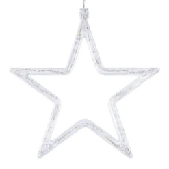 LED-Stern-Rahmen, 18,7cm x 1cm x 18,3cm, warmweiß, inkl. Timer, 3 Stück