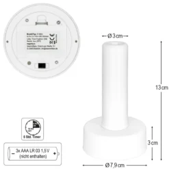LED-Säule, warmweißes Licht, 13cm hoch, inkl. Timer