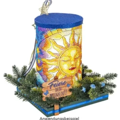 LED-Säule, weißes Licht, 13cm hoch, wiederaufladbar, Timer-Funktion