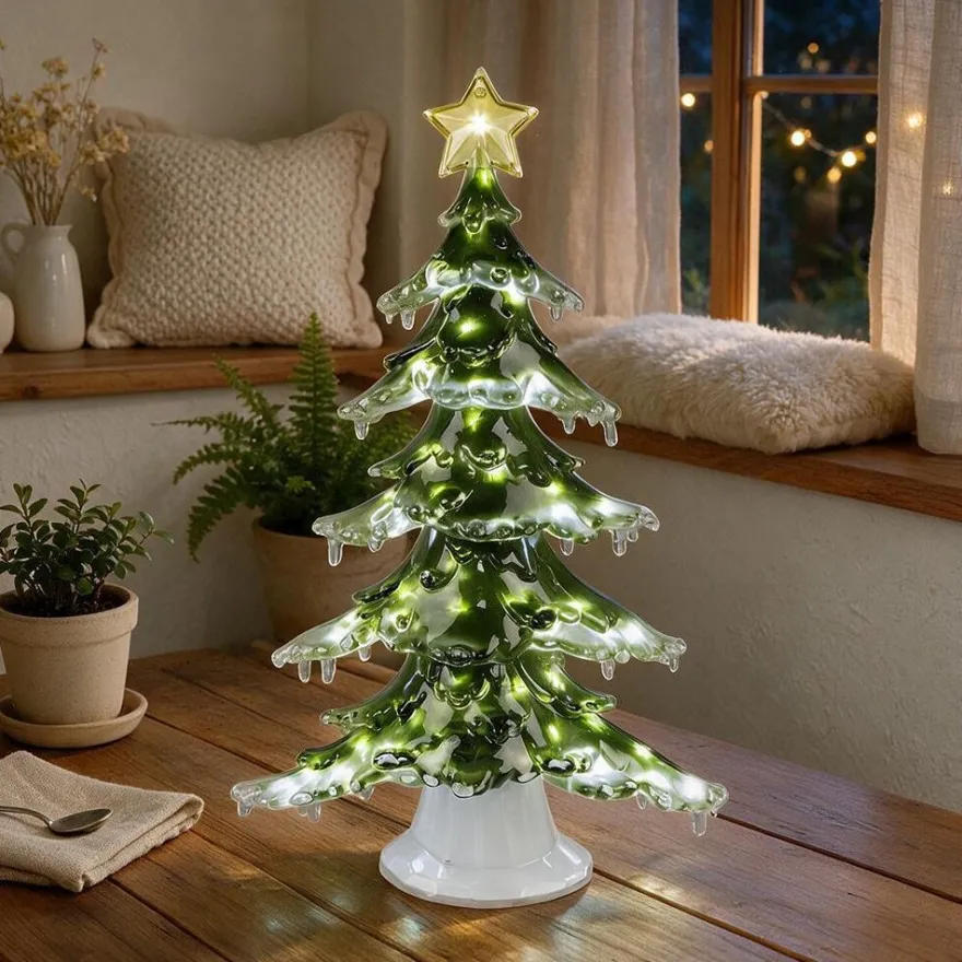 LED-Tannenbaum, zum Aufstellen oder Aufhängen, 50 LEDs in kaltweiß