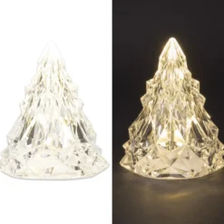 LED-Tannenbäume, Kristalloptik, transparent, 8cm hoch, 2 Stück