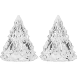 LED-Tannenbäume, Kristalloptik, transparent, 8cm hoch, 2 Stück