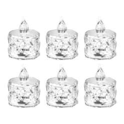 LED-Teelichter, facettiert, transparent, 5cm hoch, 6 Stück