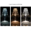 LED-Tischlampe, Kristalloptik, 25,5cm hoch, dimmbar, wiederaufladbar