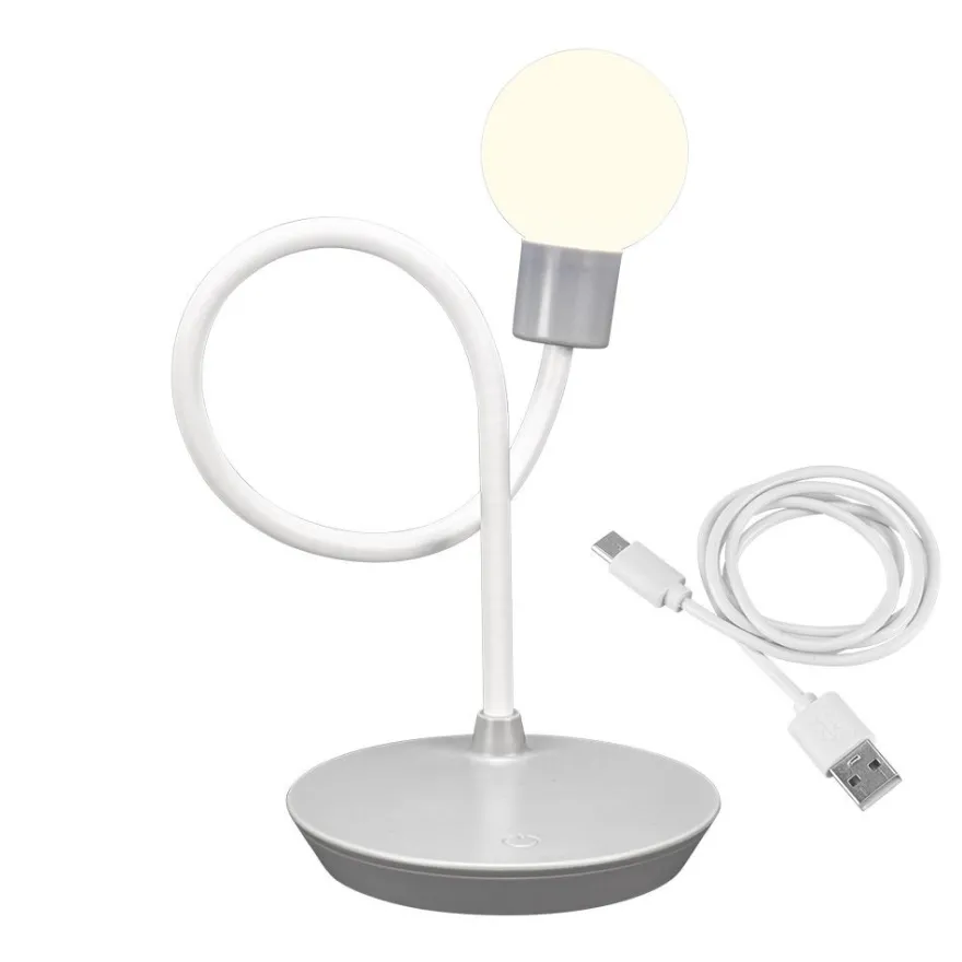 LED-Tischlampe, mit flexiblem Arm, 53cm hoch, dimmbar, USB-Kabel oder batteriebetrieben