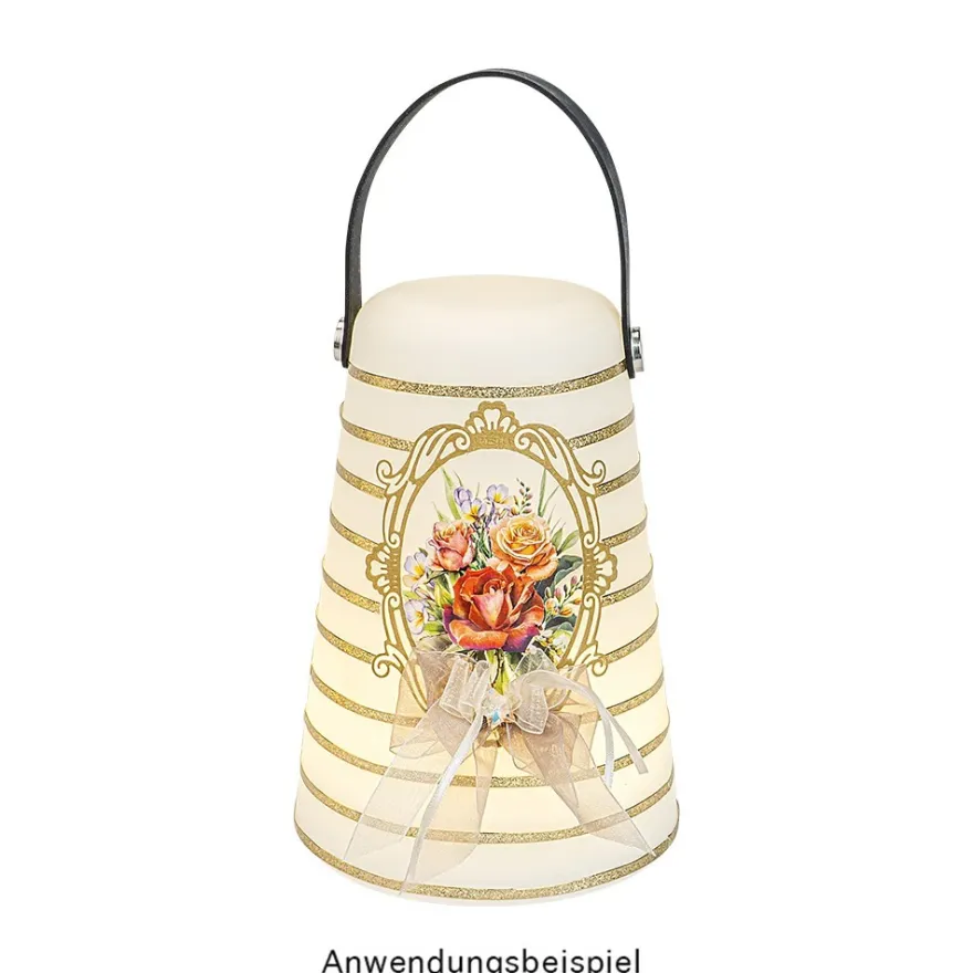 LED-Tischlampe, mit Henkel, 20,5cm hoch, mit Timer-Funktion