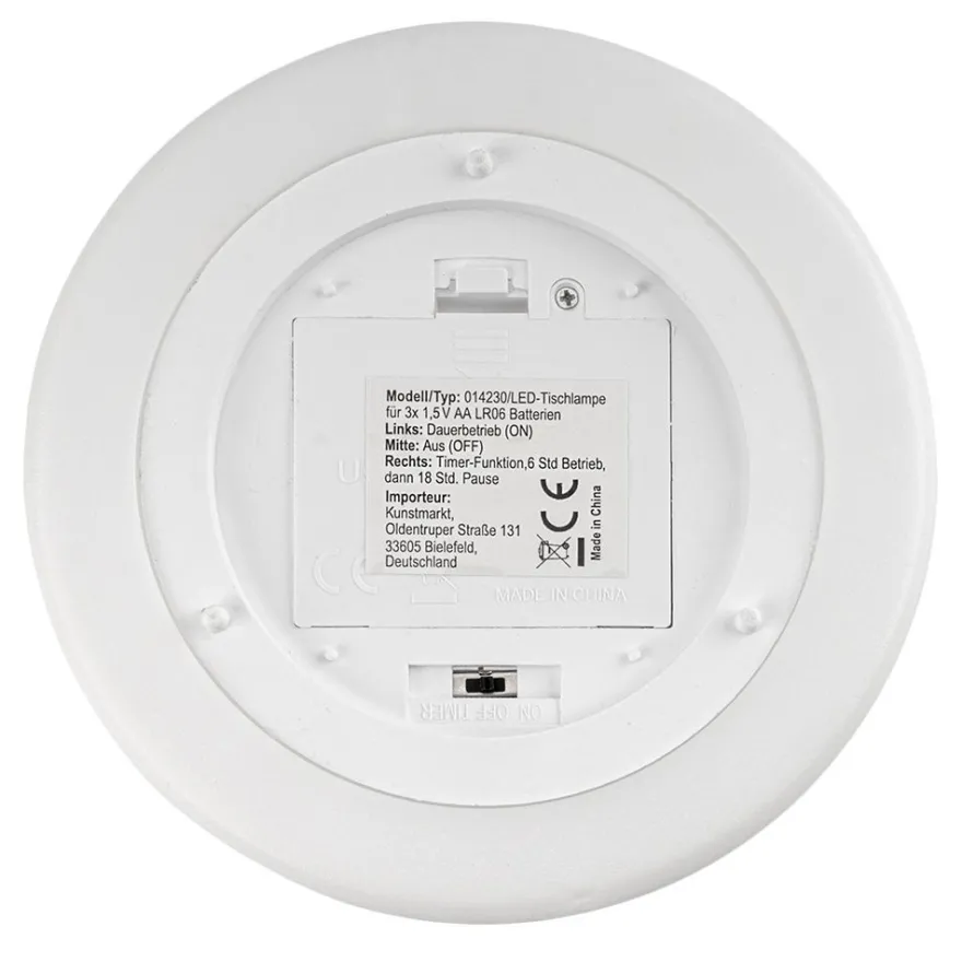 LED-Tischlampe, mit Henkel, 20,5cm hoch, mit Timer-Funktion