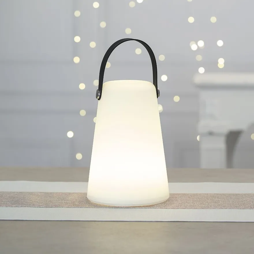 LED-Tischlampe, mit Henkel, 20,5cm hoch, mit Timer-Funktion