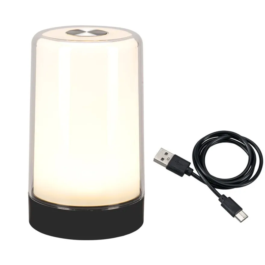 LED-Tischlampe, mit Touchsensor, 14,5cm hoch, dimmbar, USB-Kabel oder batteriebetrieben