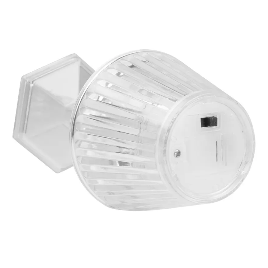 LED-Tischlämpchen, Kristalloptik 2, transparent, 12cm hoch, 2 Stück