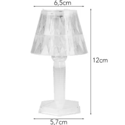 LED-Tischlämpchen, Kristalloptik 1, transparent, 12cm hoch, 2 Stück