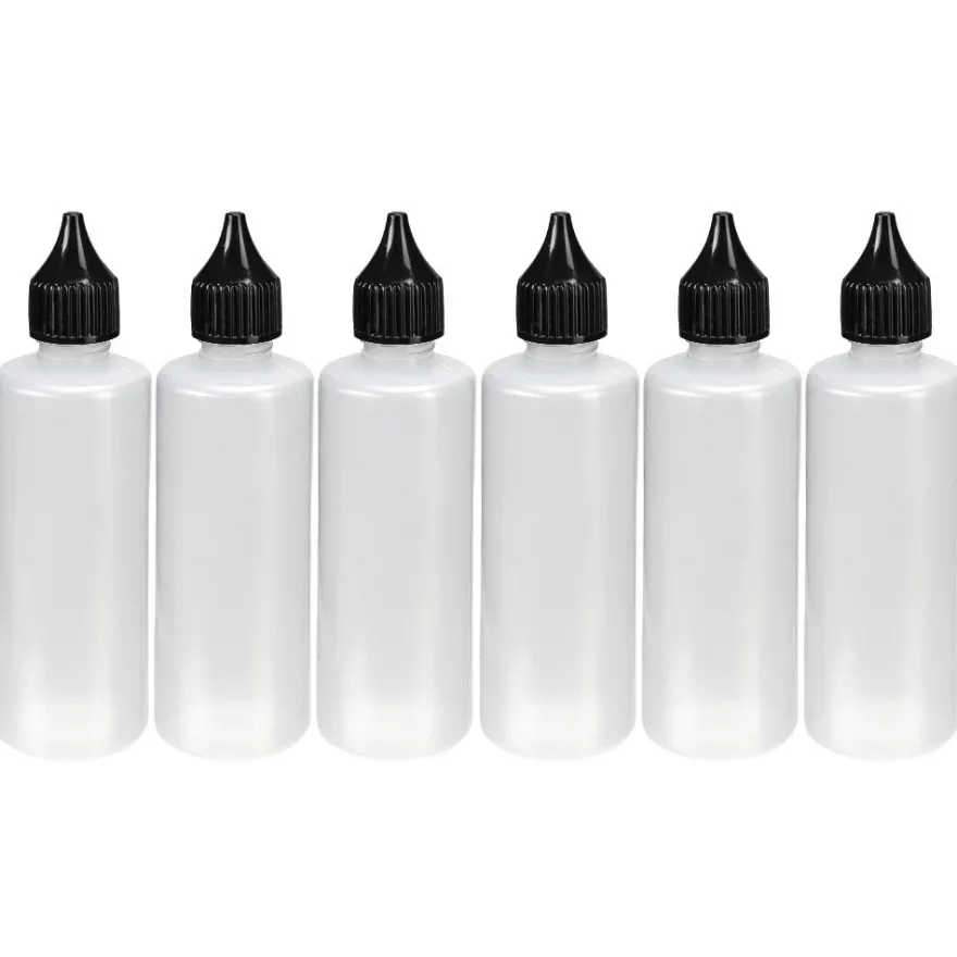 Leerflaschen, für je 90 ml Inhalt, Ø 3,7cm, 12,5 cm hoch, 6 Stück