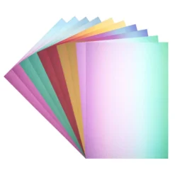 Lichteffekt-Folien, Diamanteffekt mit Farbverlauf, DIN A4, satinierte Oberfläche, 5 Farben, 10 Stück