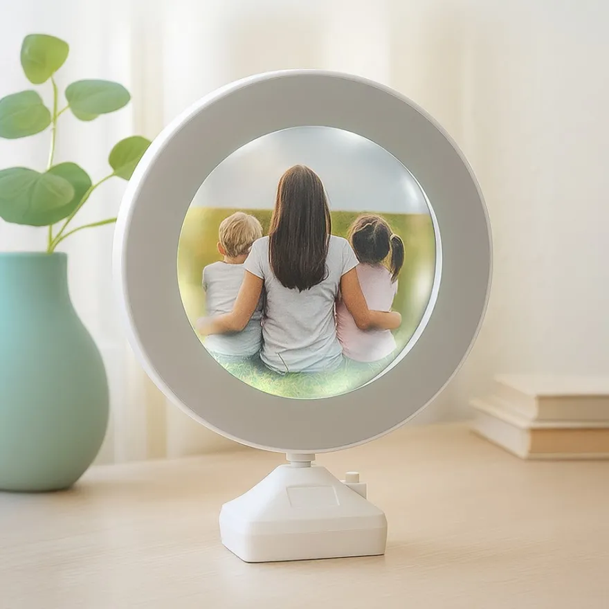 Magic Mirror, 20,2cm x 6,5cm x 25cm, 8 LEDs, inkl. 10 Motiv-Rückscheiben, inkl. Timer