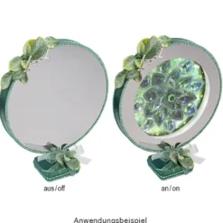 Magic Mirror, 20,2cm x 6,5cm x 25cm, 8 LEDs, inkl. 10 Motiv-Rückscheiben, inkl. Timer