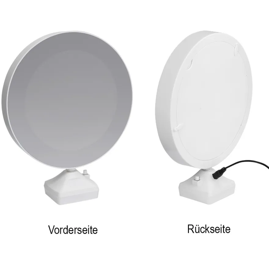 Magic Mirror, 20,2cm x 6,5cm x 25cm, 8 LEDs, inkl. 10 Motiv-Rückscheiben, inkl. Timer