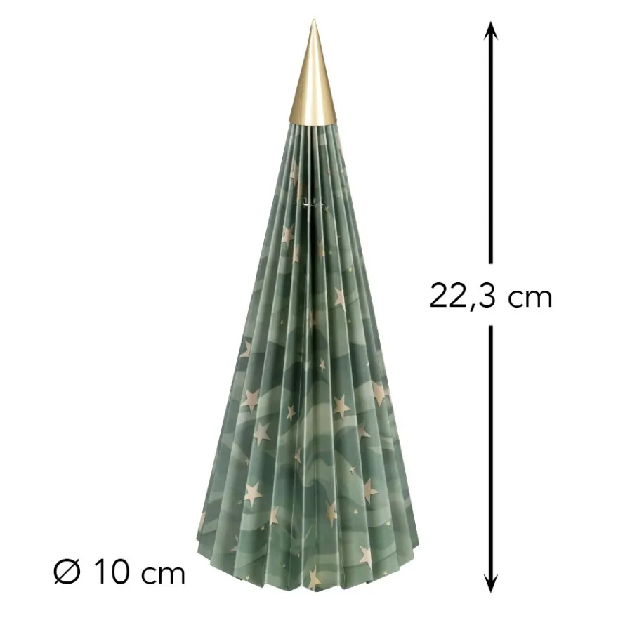 Magnet-Falt-Tanne, Design 3, Ø10cm, 22,3cm hoch, 180g/m², inkl. Tannenspitze