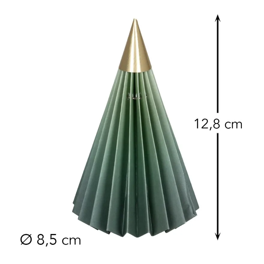 Magnet-Falt-Tanne, Design 4, Ø8,5cm, 12,5cm hoch, 180g/m², inkl. Tannenspitze