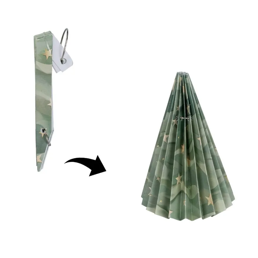 Magnet-Falt-Tanne, Design 3, Ø8,5cm, 12,5cm hoch, 180g/m², inkl. Tannenspitze