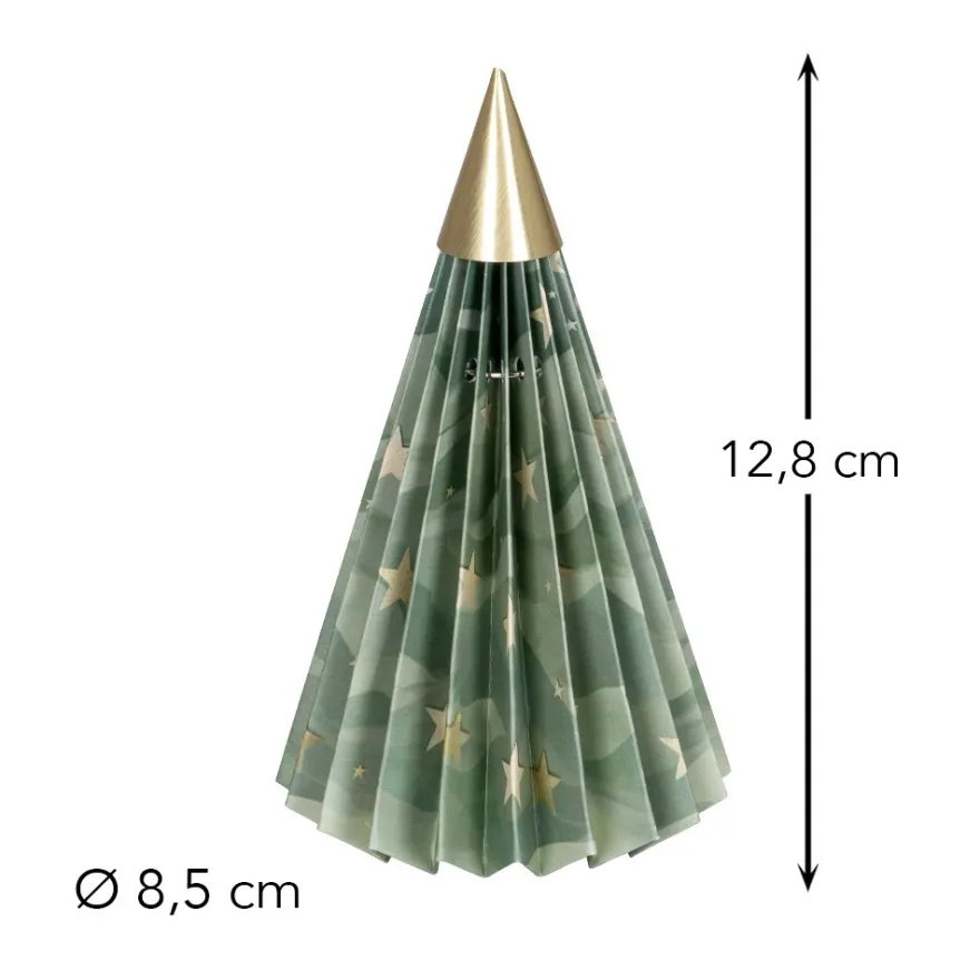 Magnet-Falt-Tanne, Design 3, Ø8,5cm, 12,5cm hoch, 180g/m², inkl. Tannenspitze