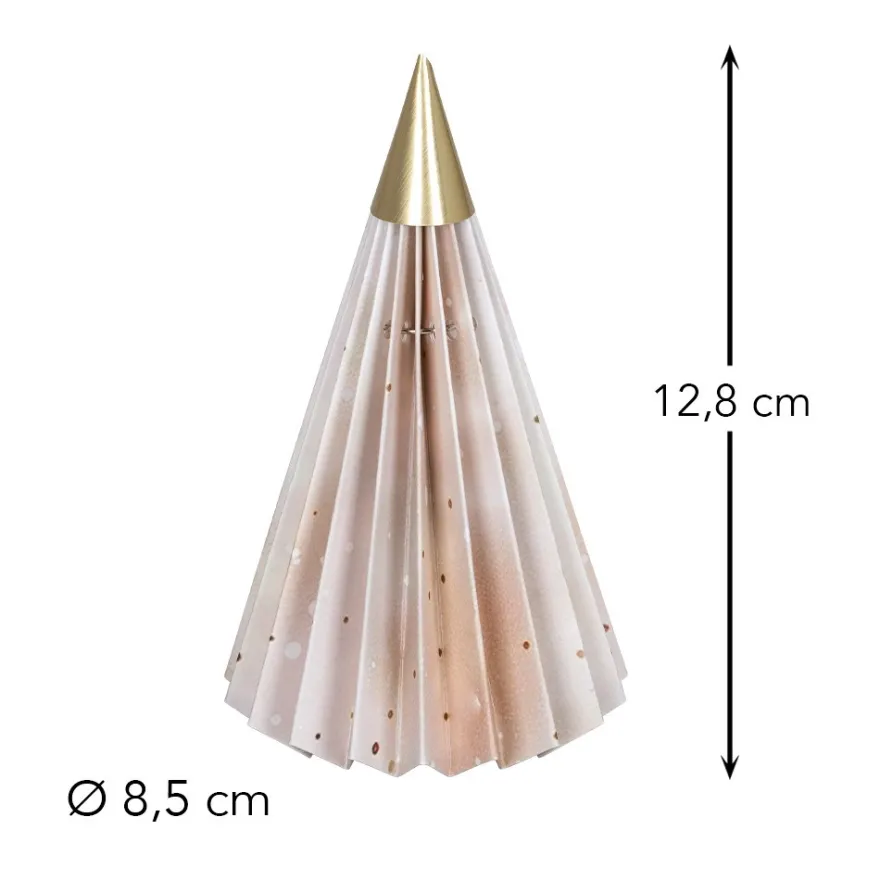Magnet-Falt-Tanne, Design 1, Ø8,5cm, 12,5cm hoch, 180g/m², inkl. Tannenspitze
