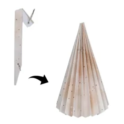 Magnet-Falt-Tanne, Design 1, Ø9,5cm, 17cm hoch, 180g/m², inkl. Tannenspitze