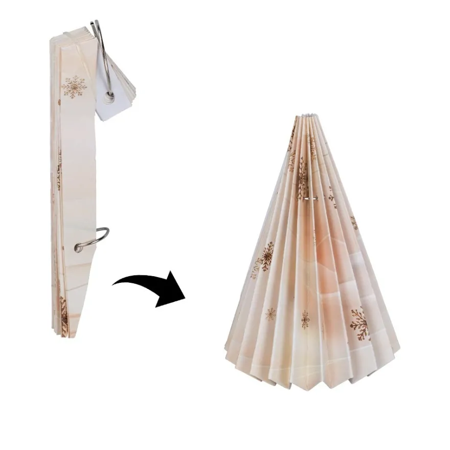 Magnet-Falt-Tanne, Design 2, Ø8,5cm, 12,5cm hoch, 180g/m², inkl. Tannenspitze